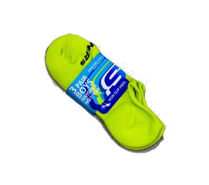3PK BOYS 1/2 TERRY INVISIBLE NO SHOW GREEN