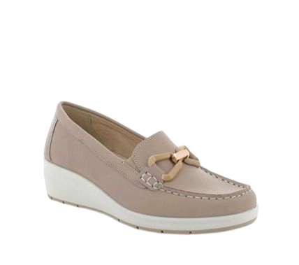 Women’s Beige Leather Loafers