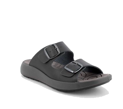 Sandals for men black with buckle