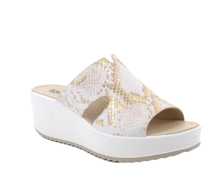 Sandals with wedge for women platinum and beige